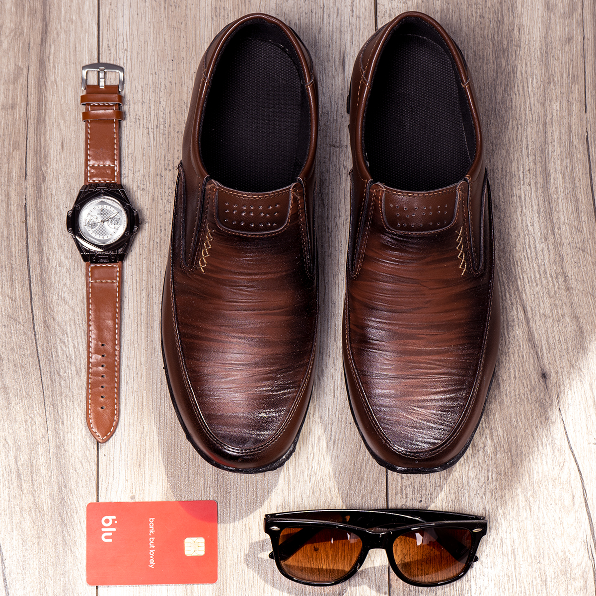 کفش رسمی قهوه ای مردانه مدل Hadi