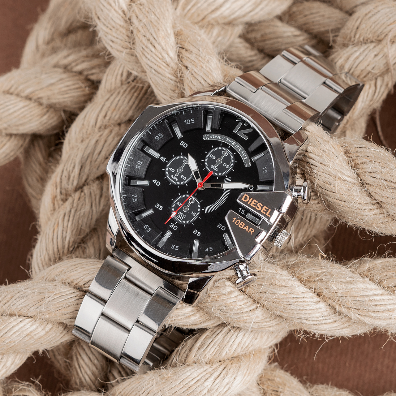 ساعت مچی DIESEL مردانه نقره ای صفحه مشکی مدل U700