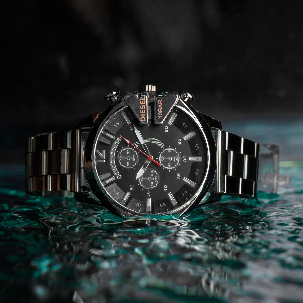 ساعت مچی DIESEL مردانه نقره ای صفحه مشکی مدل U700