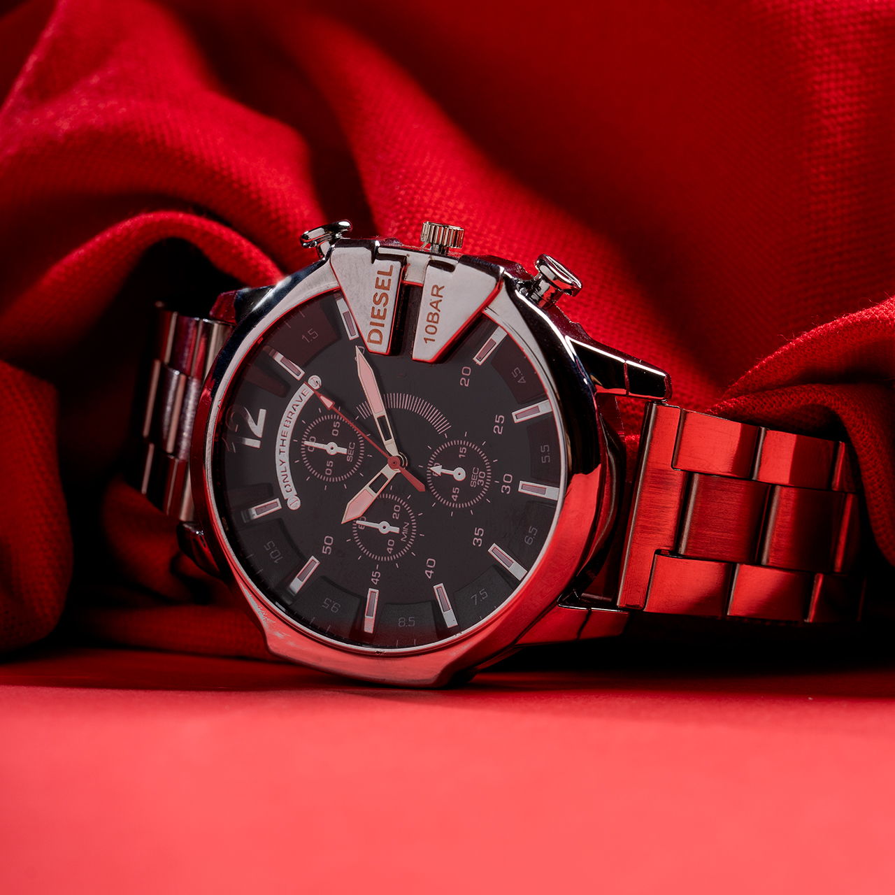 ساعت مچی DIESEL مردانه نقره ای صفحه مشکی مدل U700