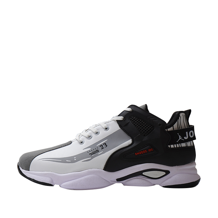 کفش ورزشی مردانه jordan سفید طوسی مدل 23