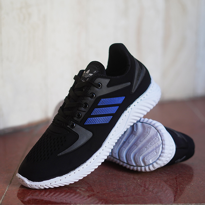 کفش ورزشی مردانه آدیداس مشکی آبی (زیره سفید) مدل zarax