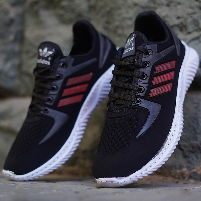 کفش ورزشی مردانه آدیداس مشکی قرمز (زیره سفید) مدل zarax