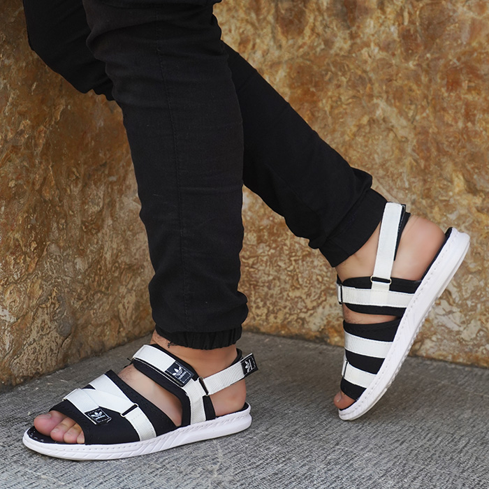 صندل مردانه سفید مشکی مدل Havin