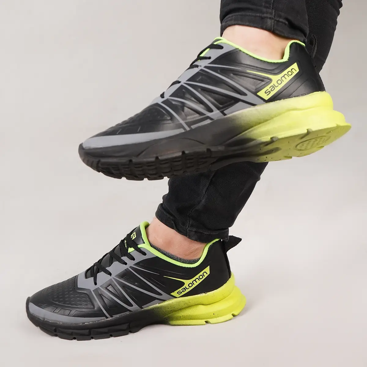 کفش ورزشی مردانه مشکی سبز مدل simba