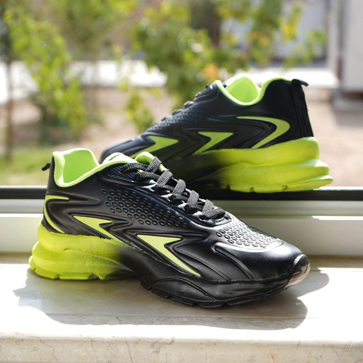 کفش ورزشی مردانه مشکی سبز مدل Marion