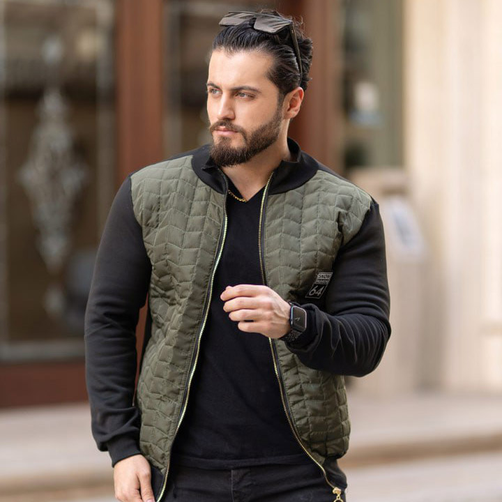 کاپشن مردانه سبز مدل Homan