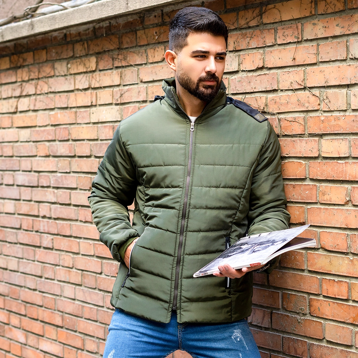 کاپشن بادی سبز مردانه مدل Arshan