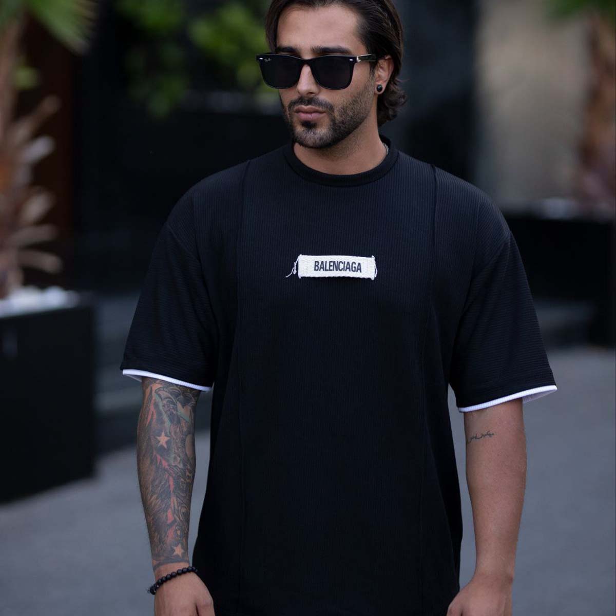 تیشرت مراکشی کبریتی مشکی بالنسیاگا