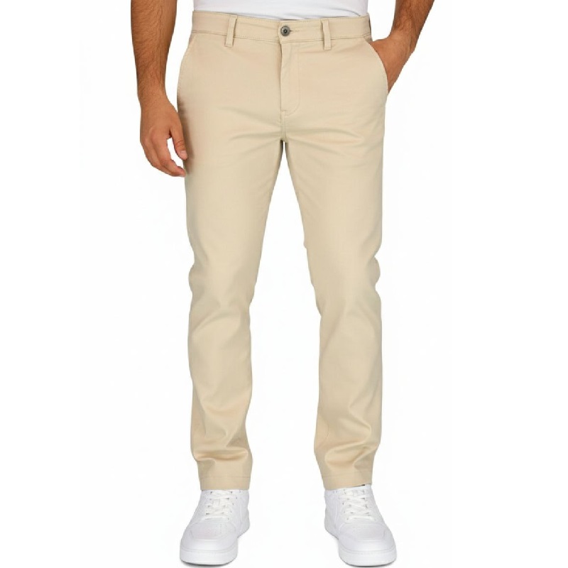 شلوار مردانه بنگال کش دم پا ساده مدل Behnam-کرم